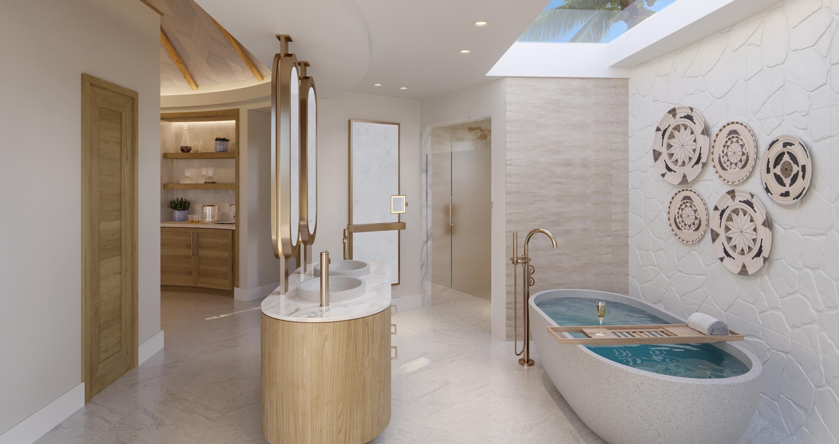 Asombroso Rondoval Butler Villa w/ Private Pool | Bathroom | Shower, hair dryer, towels