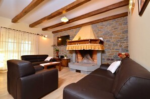 TV, fireplace - Villa Master with Pool (Buzet)
