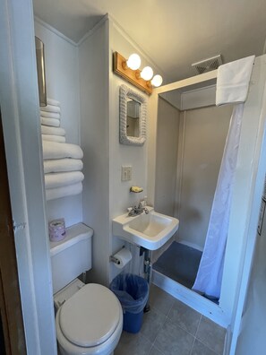 Shower, towels, soap