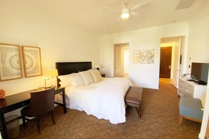 2 bedrooms, desk, iron/ironing board, travel cot