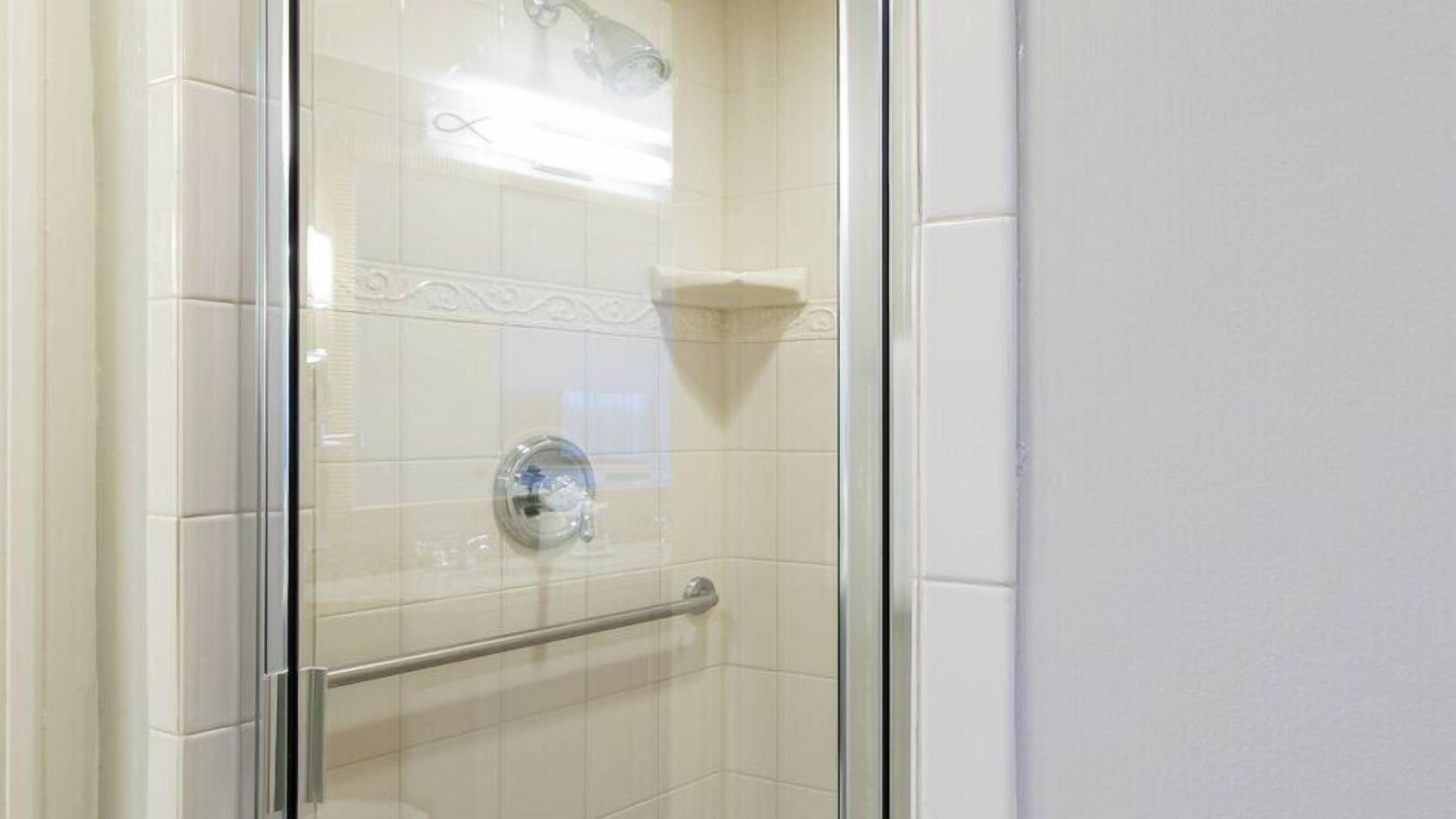 Hair dryer, bidet, towels, soap