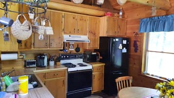 Microwave, toaster, ice maker, dining tables