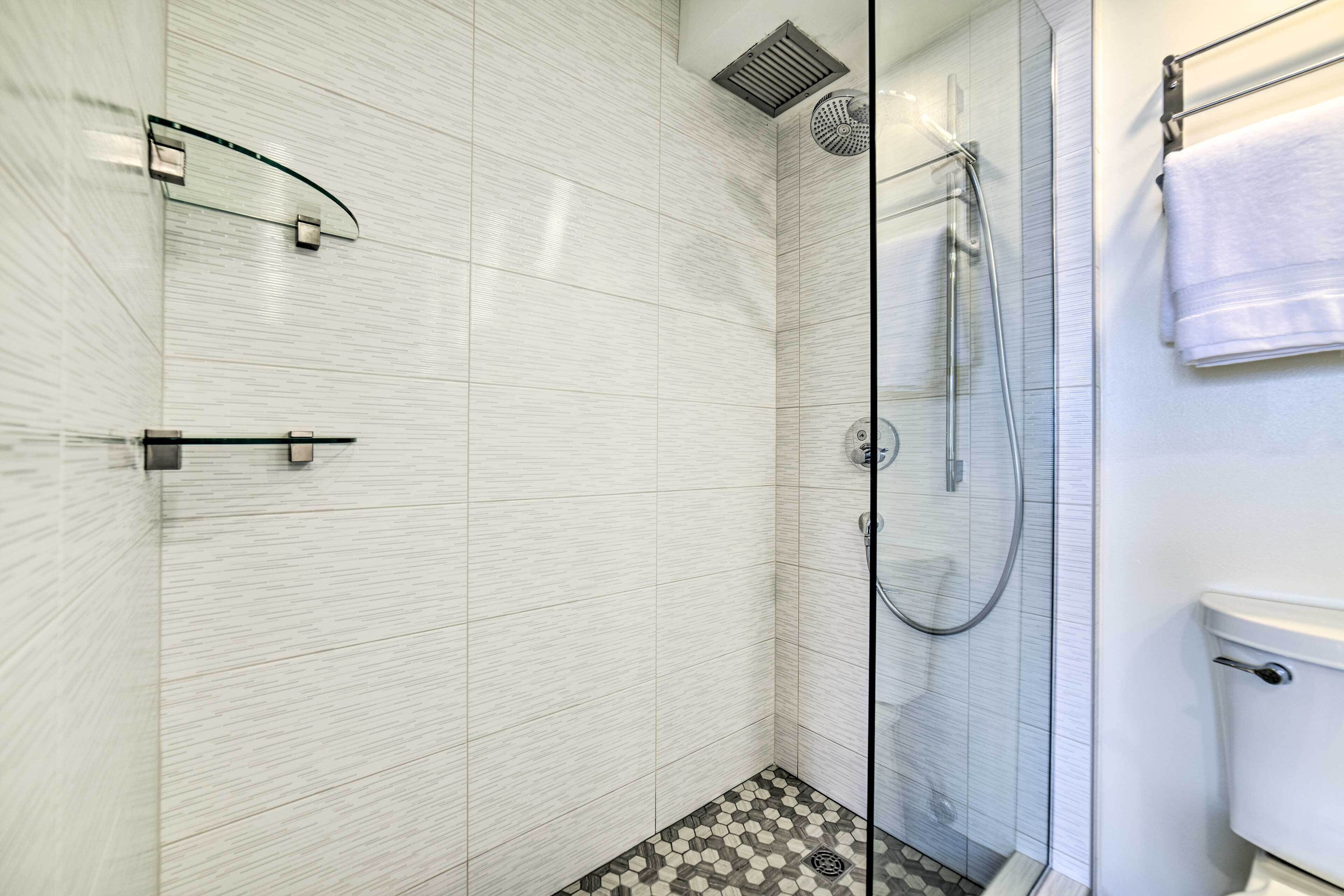 Free toiletries, hair dryer, towels