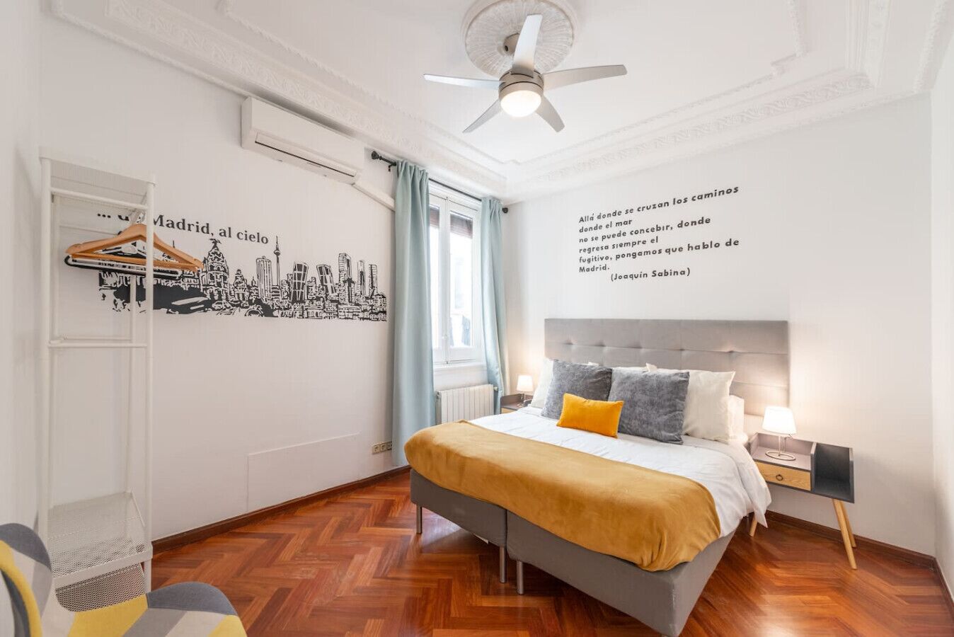 6 habitaciones, escritorio y tabla de planchar con plancha 