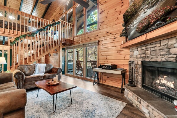 Smart TV, fireplace, video games, books