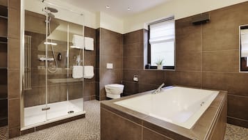 Suite | Bathroom | Separate tub and shower, deep soaking tub, rainfall showerhead