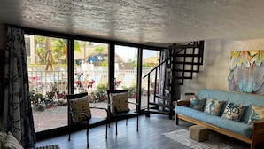 Living area - Waterfront 1BR/2BA condo on Marco Island with pool, WiFi & marina access (Marco Island)