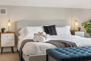 4 chambres, literie hypoallergénique, matelas mémoire de forme, bureau