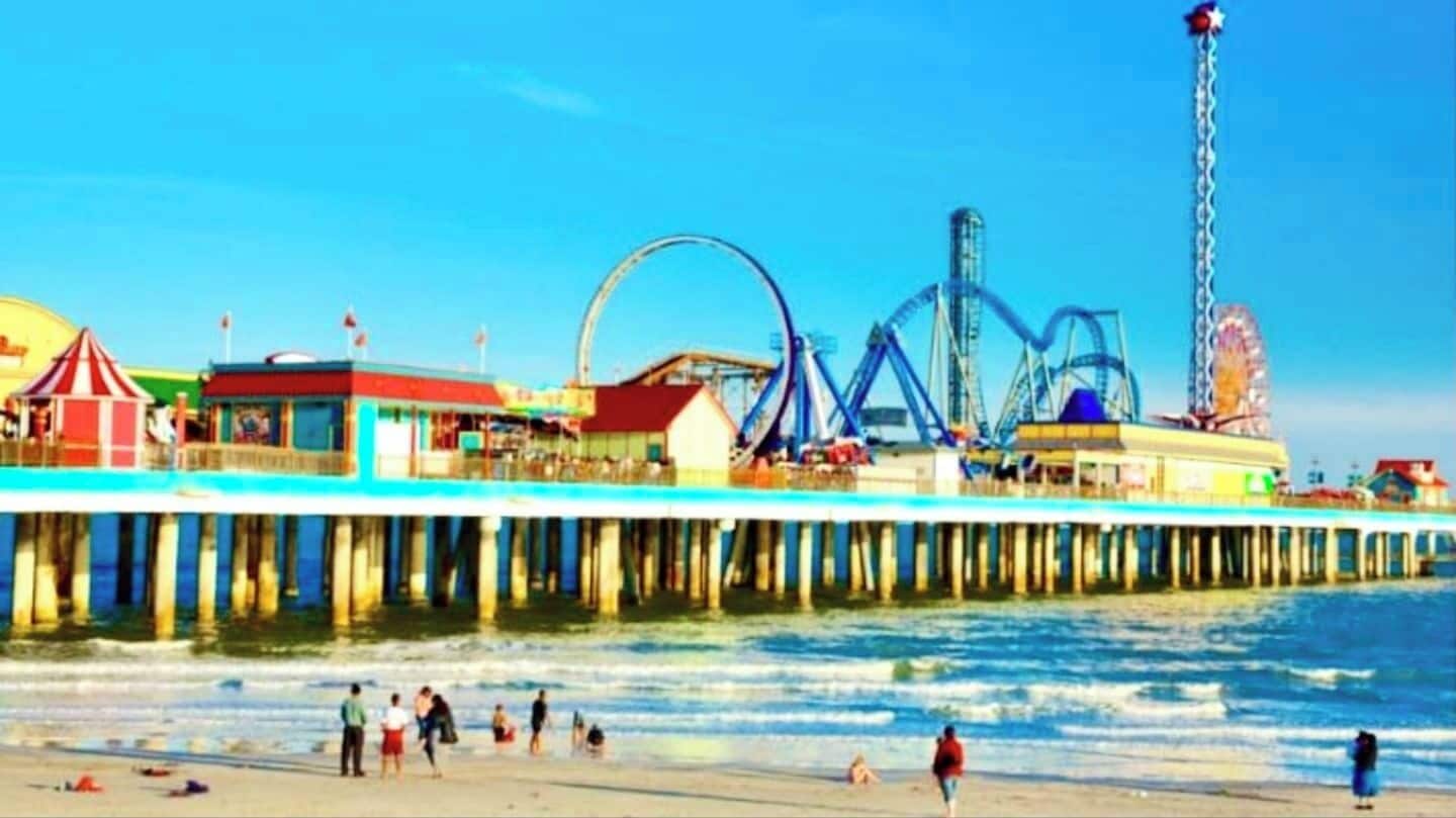 On the beach, sun loungers