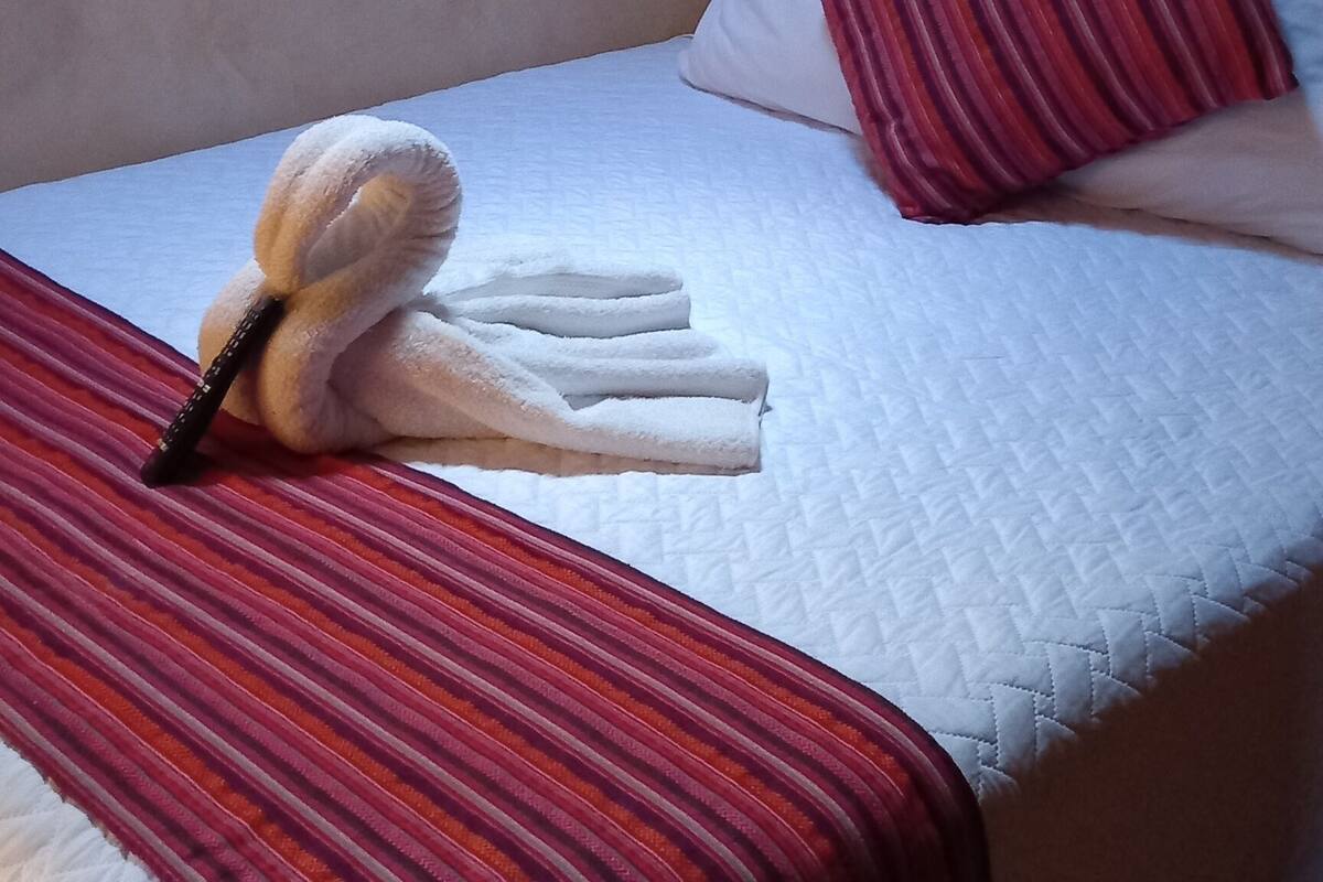 Couette en duvet d'oie, draps fournis