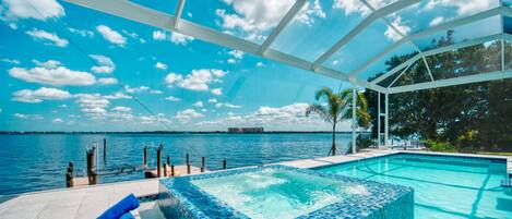 Outdoor pool, a heated pool