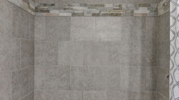 Ensemble douche/baignoire, serviettes fournies, savon, papier toilette