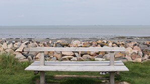 Chaises longues, serviettes de plage