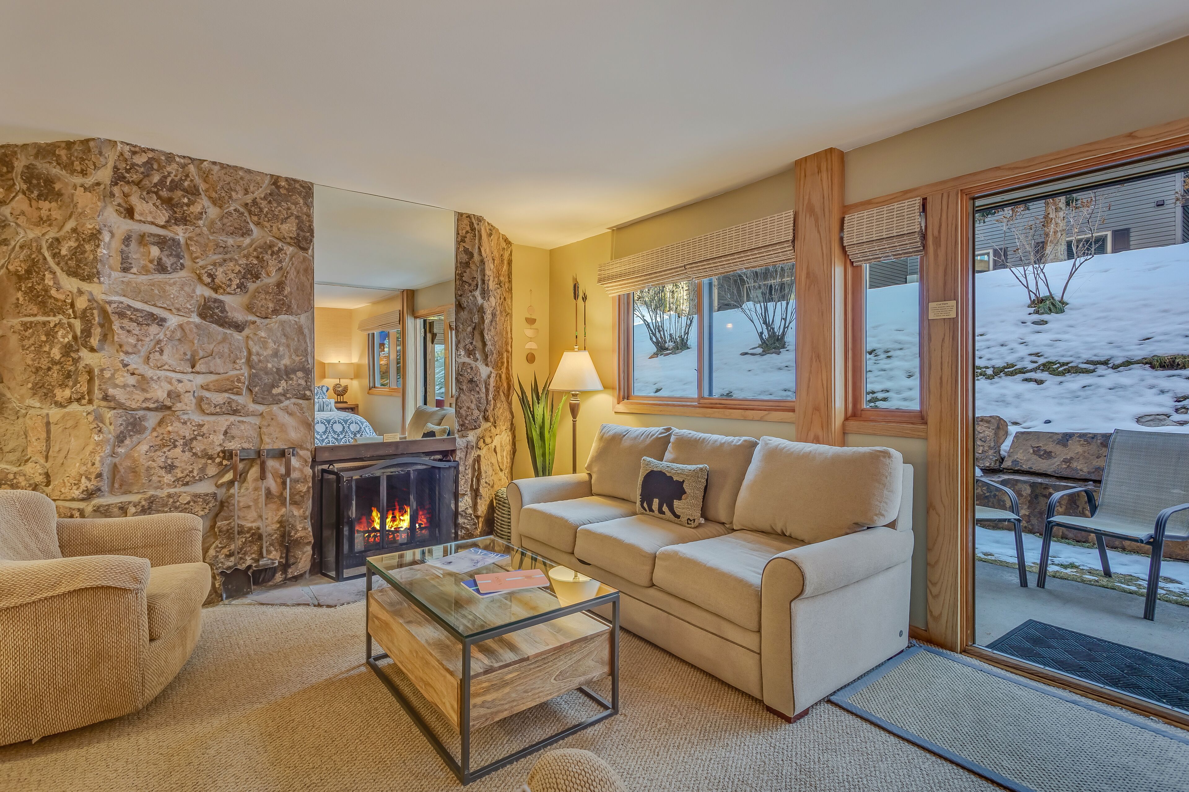 Smart TV, chimenea, reproductor de DVD