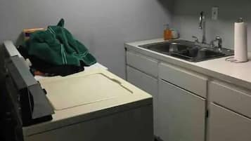 Fridge, microwave, coffee/tea maker, electric kettle