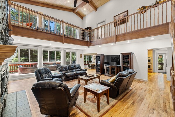 TV, fireplace, DVD player, table football