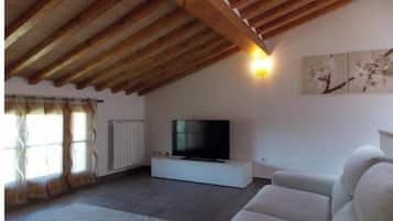 Televisio, pöytätennispöytä, työhuone