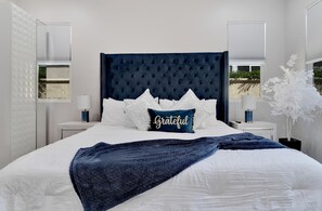 4 bedrooms, desk, iron/ironing board, travel cot