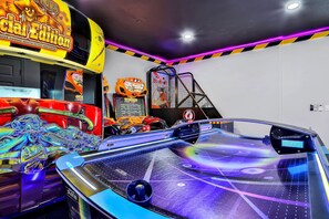 Experience the excitement of our indoor arcade, featuring a variety of games and a vibrant atmosphere.