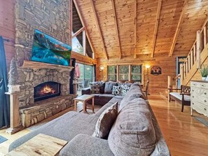 Televisión, chimenea, videojuegos y reproductor de DVD 