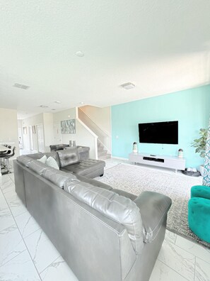 TV, DVD player - Champions Gate, Family Fun Retreat | 5BR Pool Home (Four Corners)
