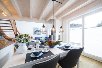 Bright, modern vacation home with sun terrace and wellness