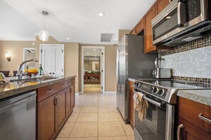Microwave, oven, dishwasher, coffee/tea maker