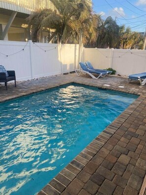 Outdoor pool, a heated pool - Latitude pet friendly beach retreat, heated pool (North Myrtle Beach)