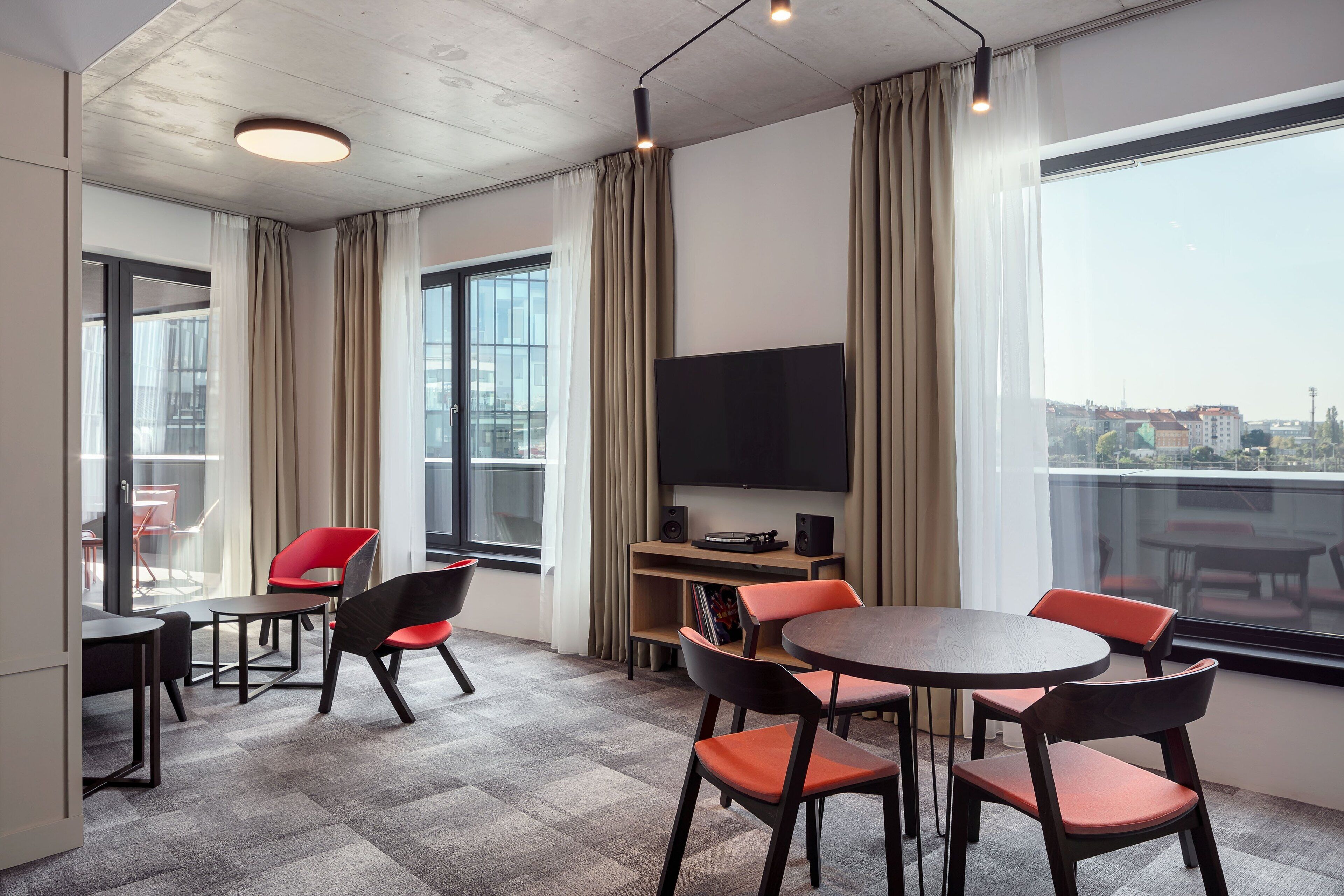 Suite, 1 Bedroom, Balcony | Living room | 140-cm LCD TV with satellite channels, TV