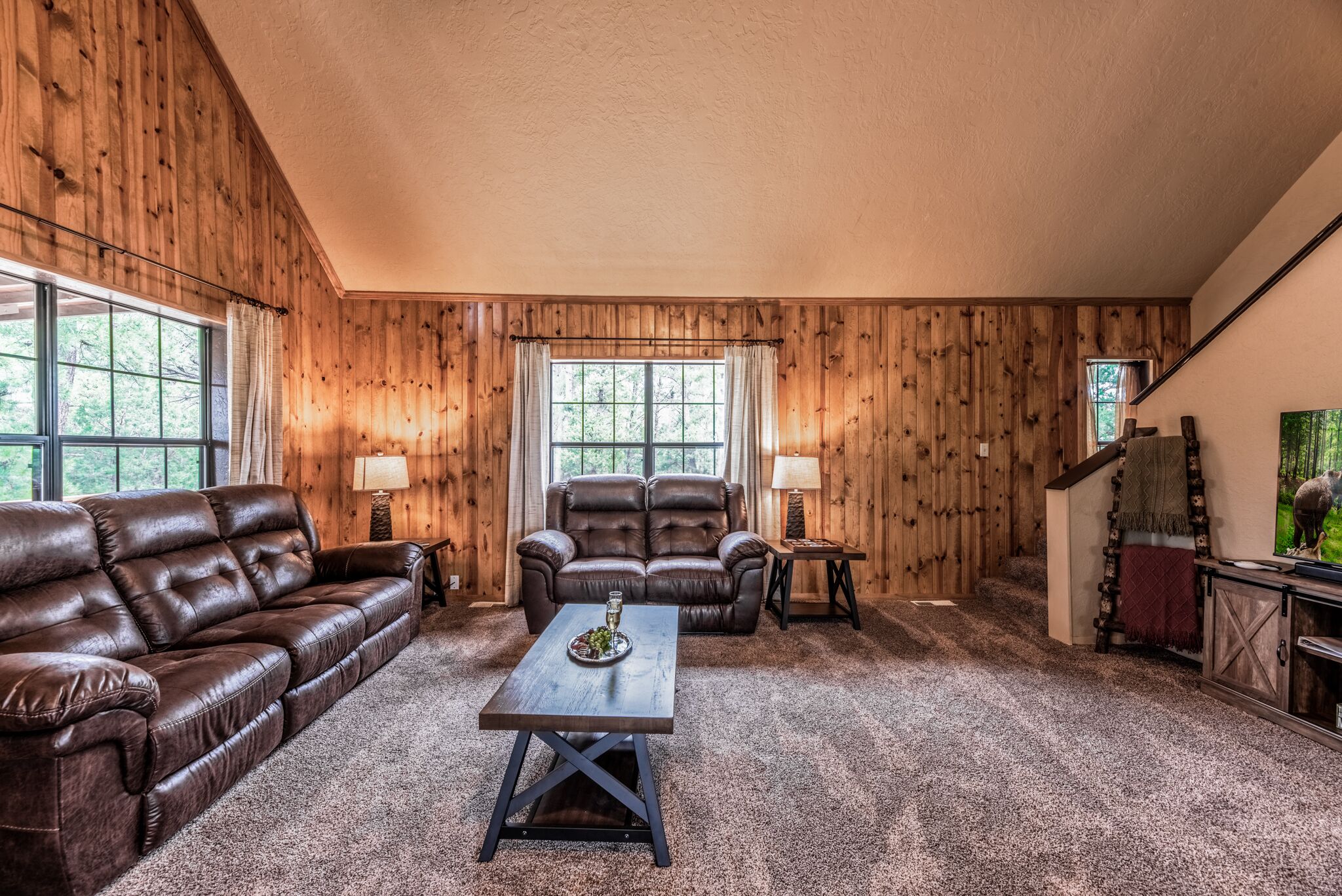 House, Multiple Beds, Fireplace, River View | Living area | TV, fireplace