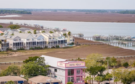 Exterior. Boutique Hotel Folly Room 4: King Studio - cozy porch views of the Folly River