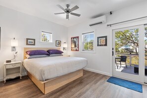 Iron/ironing board, free WiFi, bed sheets - Boutique Hotel Folly Room 7: Deluxe Studio with a spacious deck and marsh views (Folly Beach)