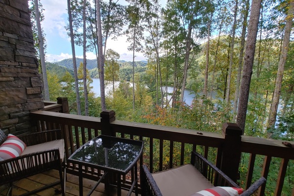 Private porch with peaceful views - access from primary bedroom, too.