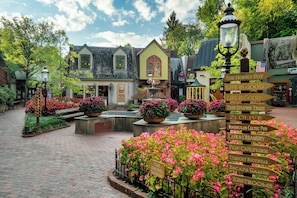 Stroll through this charming outdoor area featuring a pub, cafe, and various shops.