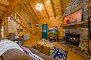 Smart TV, fireplace, video games