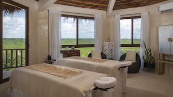 Behandelingskamers voor koppels, lichaamsbehandelingen, aromatherapie