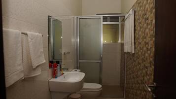 Shower, towels, soap