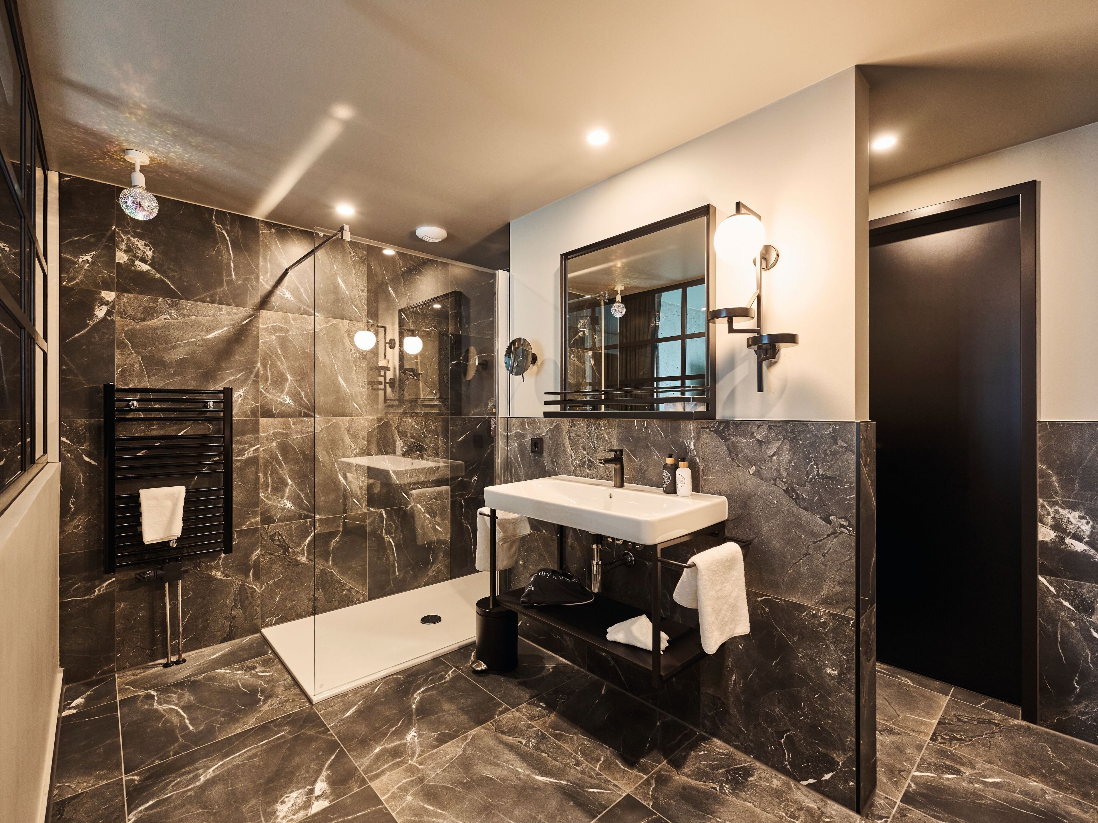 ocean drive suite, dike view | bathroom | hair dryer, towels