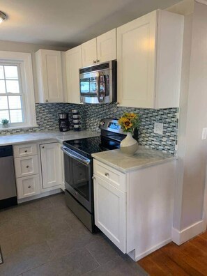 Fridge, microwave, oven, stovetop - Cozy 2BR Getaway Steps from Lake Winnipesaukee (Wolfeboro)