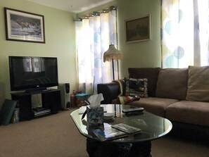 Smart TV, DVD player, books