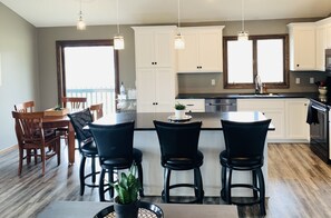 Fridge, microwave, oven, stovetop - Spectacular Lake Home on Locke Lake in Monticello! (Monticello)