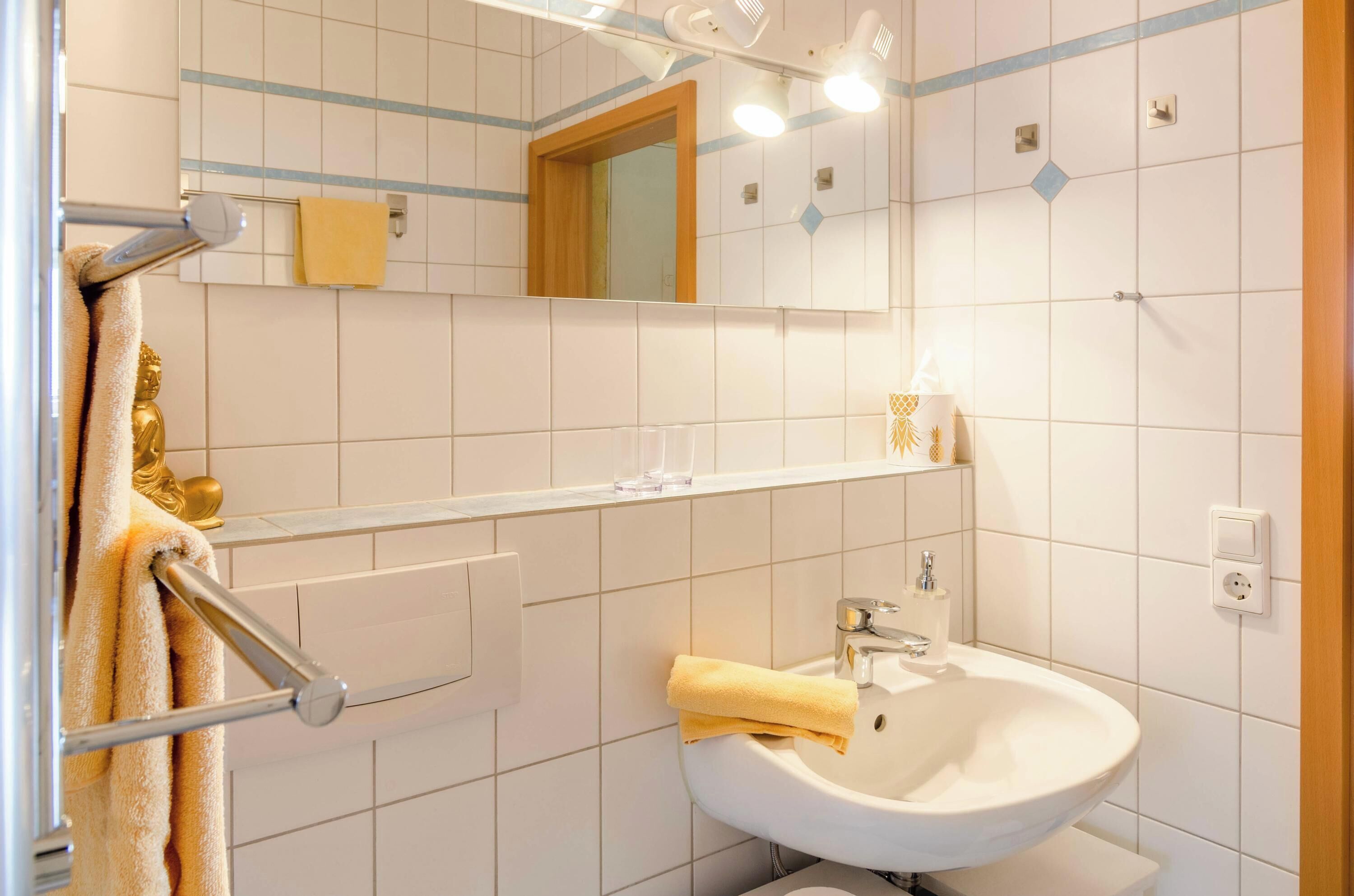 Dusche, Haartrockner, Handtücher