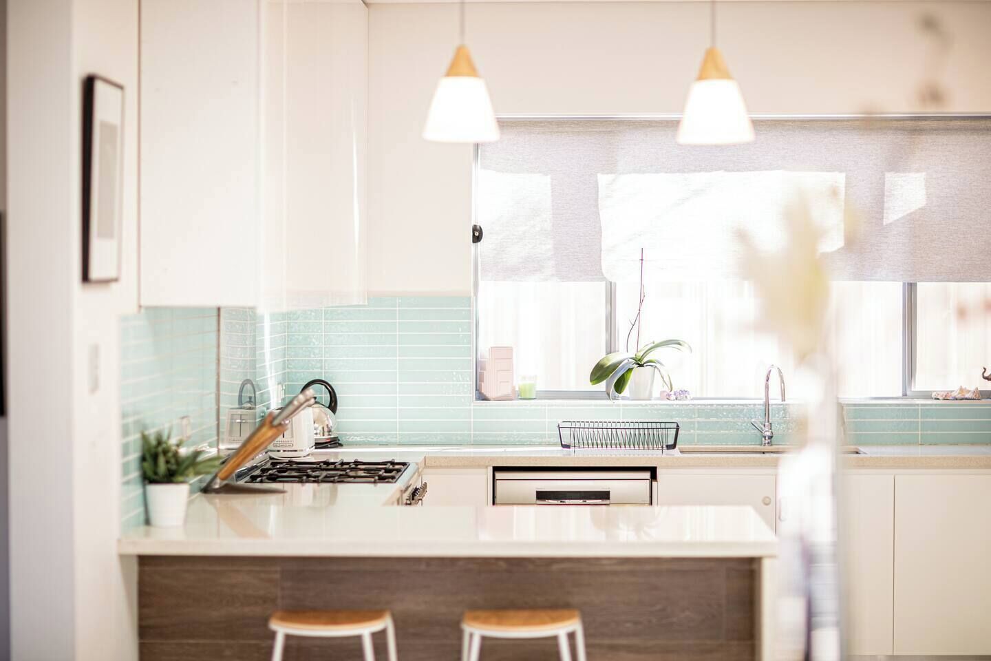 Fridge, microwave, oven, espresso maker