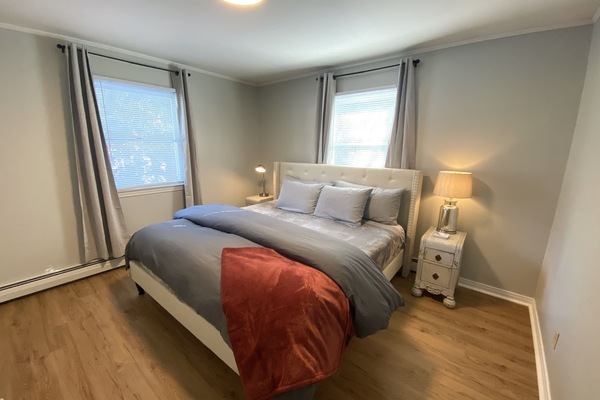 King bed in master bedroom