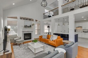 TV, fireplace, stereo, offices