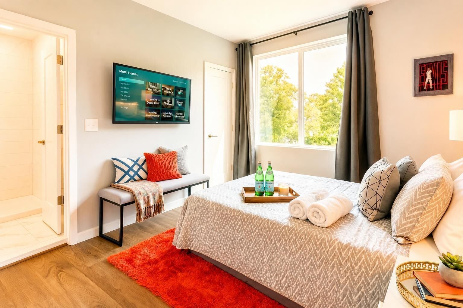 4 habitaciones, escritorio, tabla de planchar con plancha y wifi 