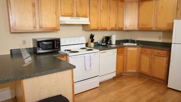 Apartment (2 Bedrooms) | Private kitchen | Fridge, microwave, oven, stovetop
