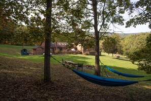 Outdoor dining - Red Rooster Rustic Cabin *Heated Pool and Hot Tub* (Luray)