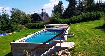 Bungalow with the outdoor pool and fitness equipment