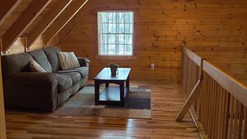 Smart TV, fireplace, DVD player, foosball